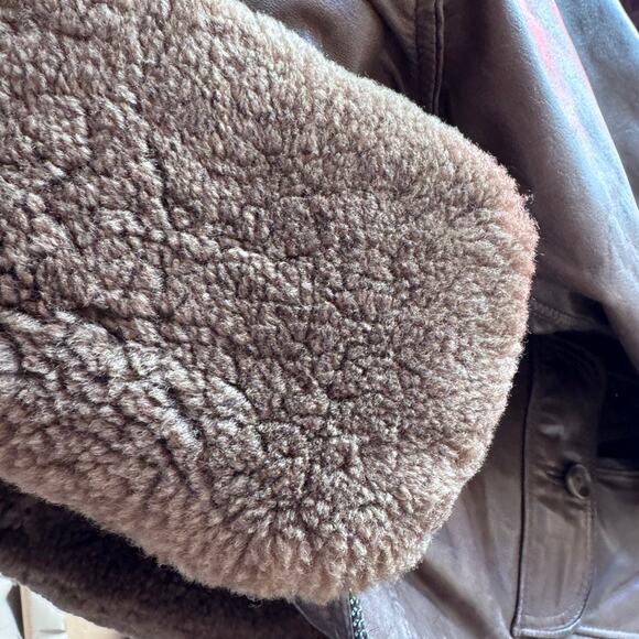 Vintage Flight Jacket Mouton Collar Deerskin Leather Colonel Vietnam size 44 XL - Picture 5 of 6